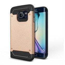 Samsung Galaxy S6 Edge Iron Armor Hybrid Case (Champagne Gold)
